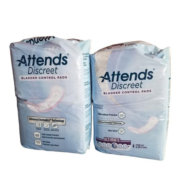 Attends Discreet Bladder Control Pads Ultimate #4 Absorbency Lot of 2 - Picture 1 of 2